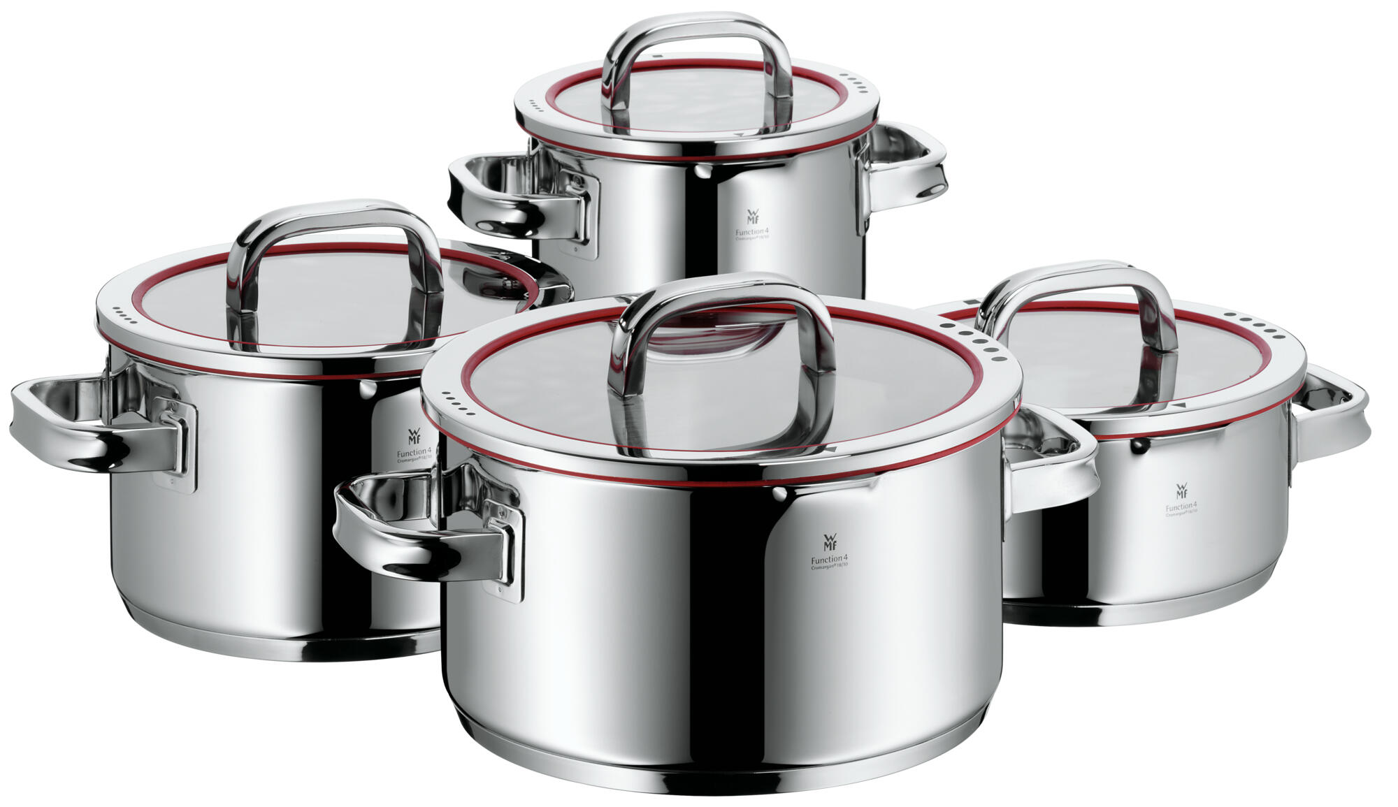 BAERFO baerfo 4 piece pots and pans set, cookware set - healthy pot sets  with stainless steel lids and handles - dishwasher safe