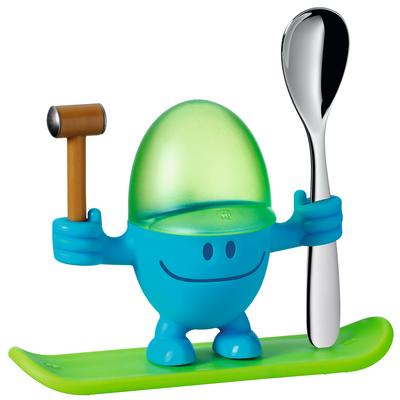 Egg cup set McEgg with spoon, blue 2-piece